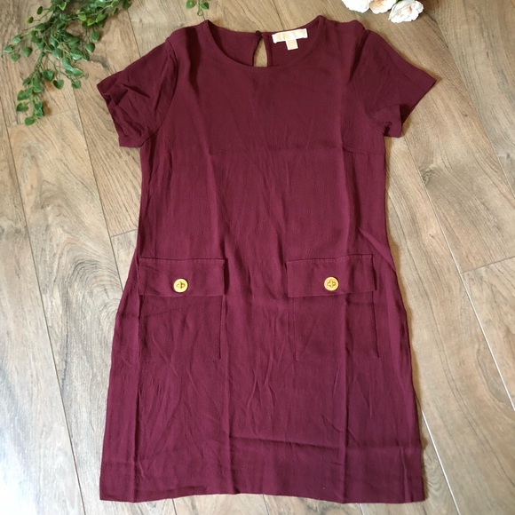 MICHAEL Michael Kors Dresses & Skirts - Michael Kors Dress Burgundy Pockets Short Medium